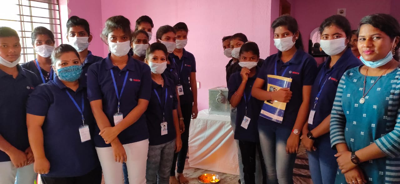 Rural youth receiving training